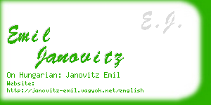 emil janovitz business card